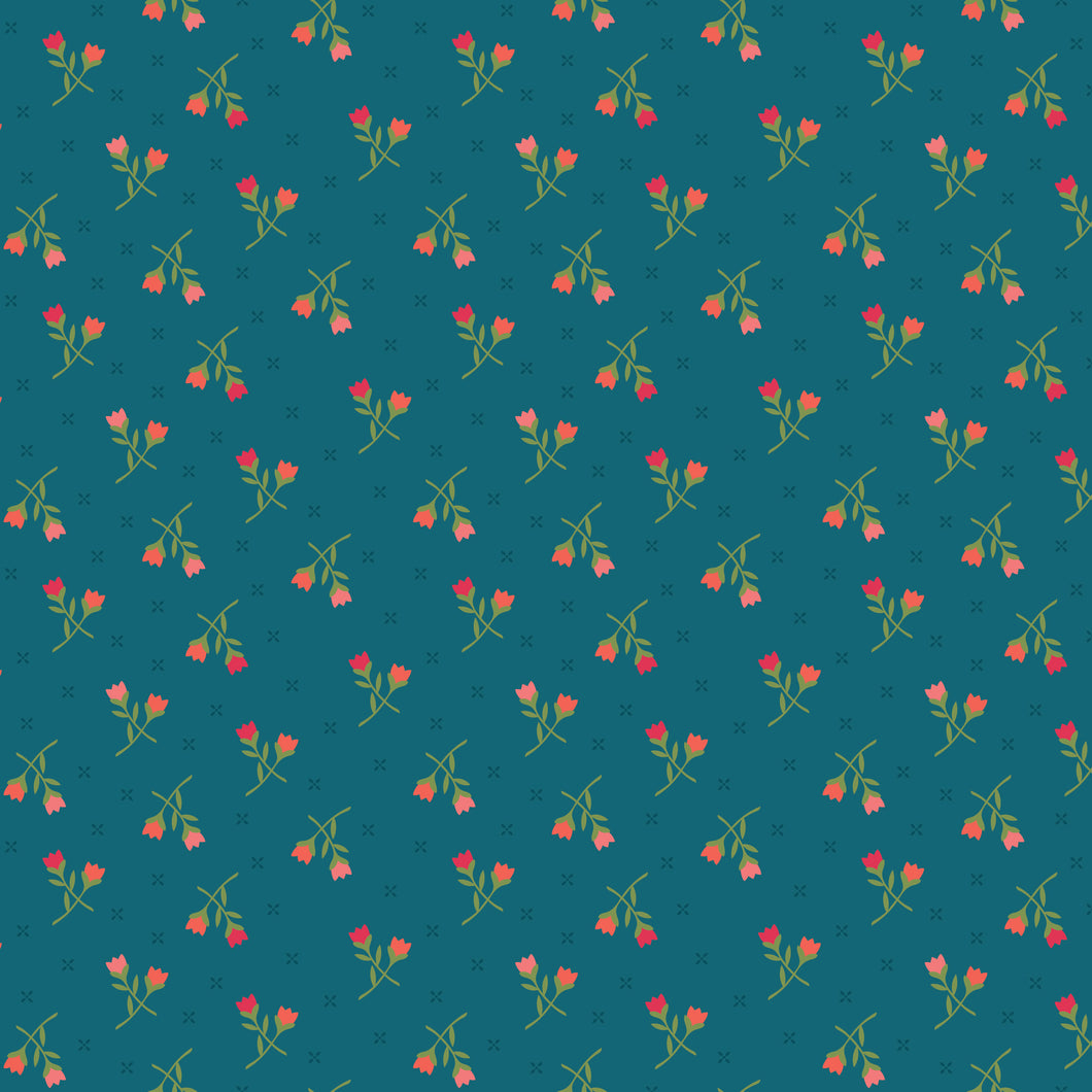 First Blooms Tulips Denim by Heather Peterson