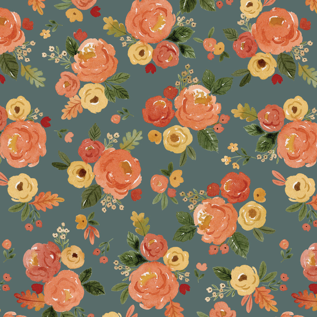 Happy Fall Days Main Teal by Kelsey Carlson