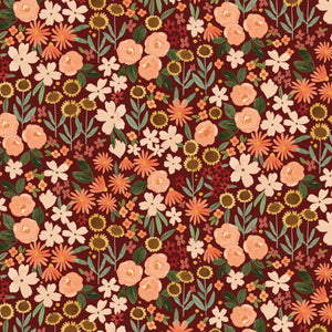 Happy Fall Days Autumn Fields Maroon by Kelsey Carlson