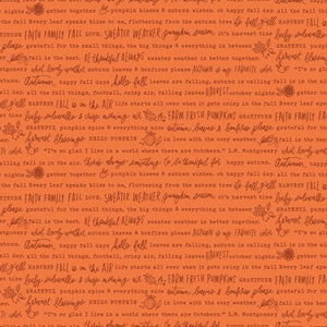 Happy Fall Days Autumn Words Orange by Kelsey Carlson