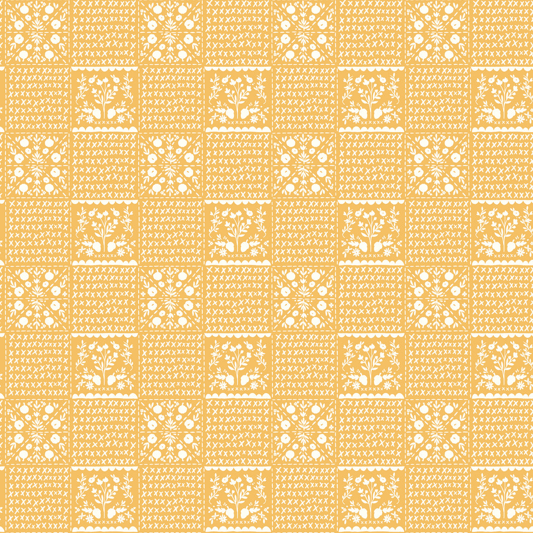 Happy Fall Days Vintage Squares Gold by Kelsey Carlson