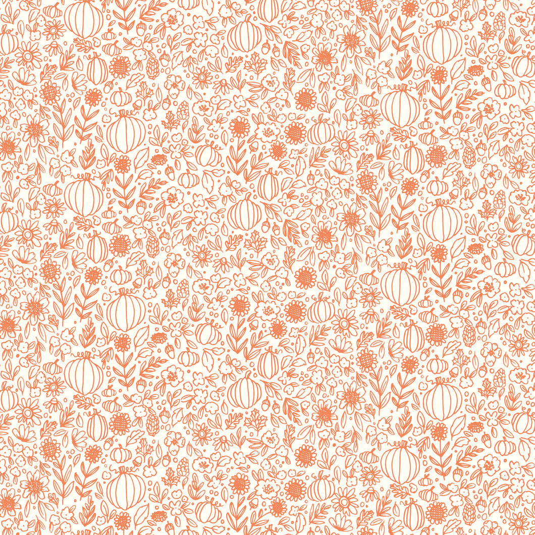 Happy Fall Days Floral Outline Cloud by Kelsey Carlson