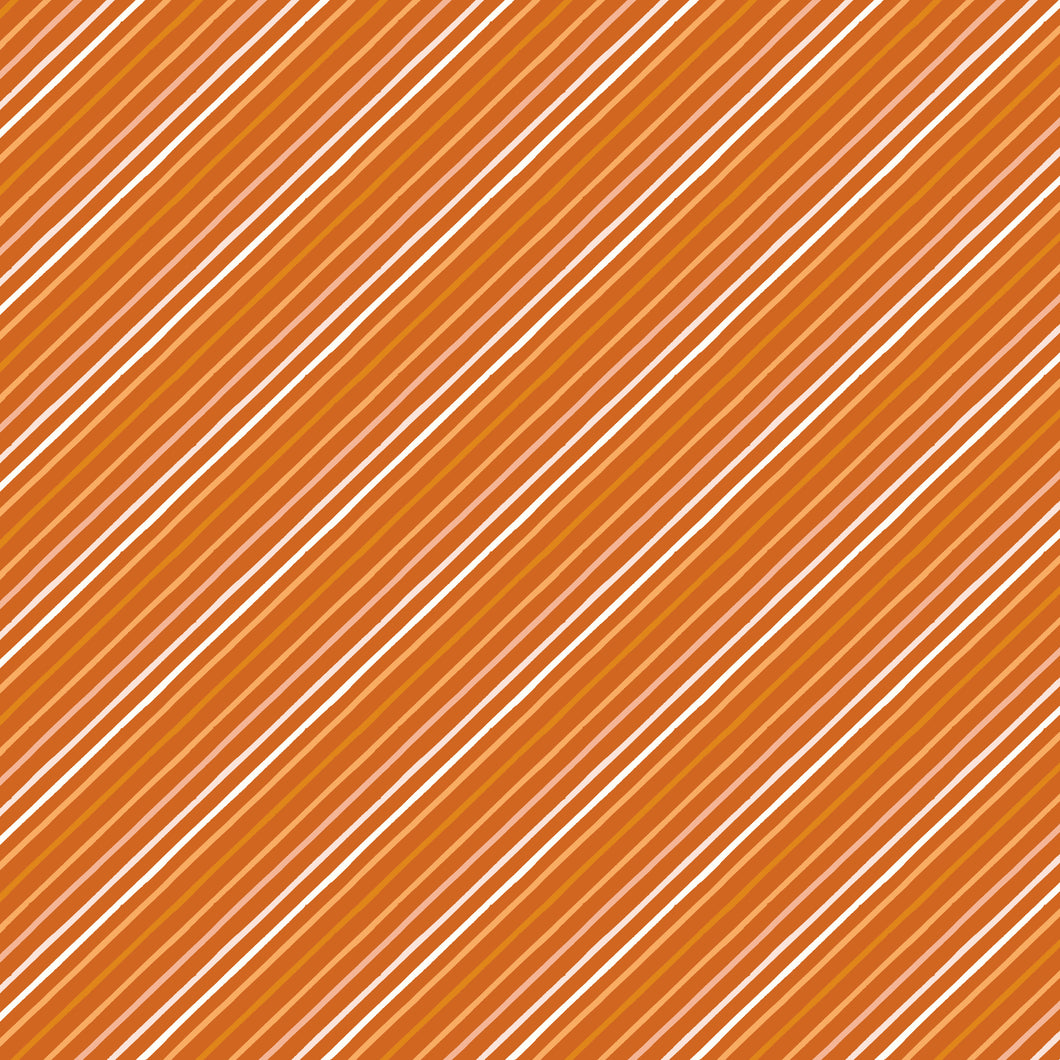 Happy Fall Days Stripes Rust by Kelsey Carlson