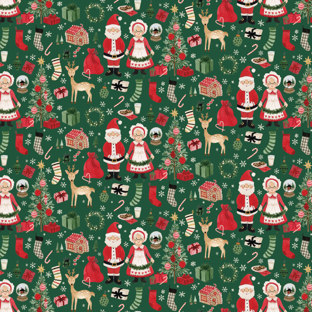 Charming Christmas Santa & Mrs. Claus Green by Kelsey Carlson