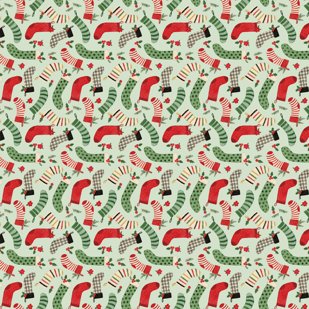 Charming Christmas Stockings Mint by Kelsey Carlson
