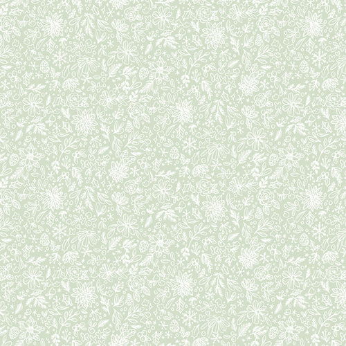 COMING SOON - Charming Christmas Floral Outline Mint by Kelsey Carlson