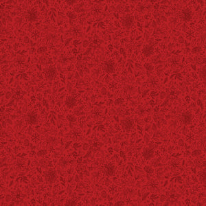 Charming Christmas Floral Outline Red by Kelsey Carlson