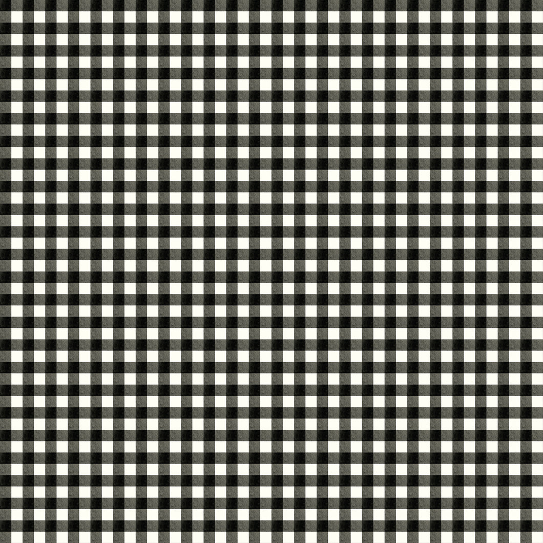 Charming Christmas Gingham Black by Kelsey Carlson