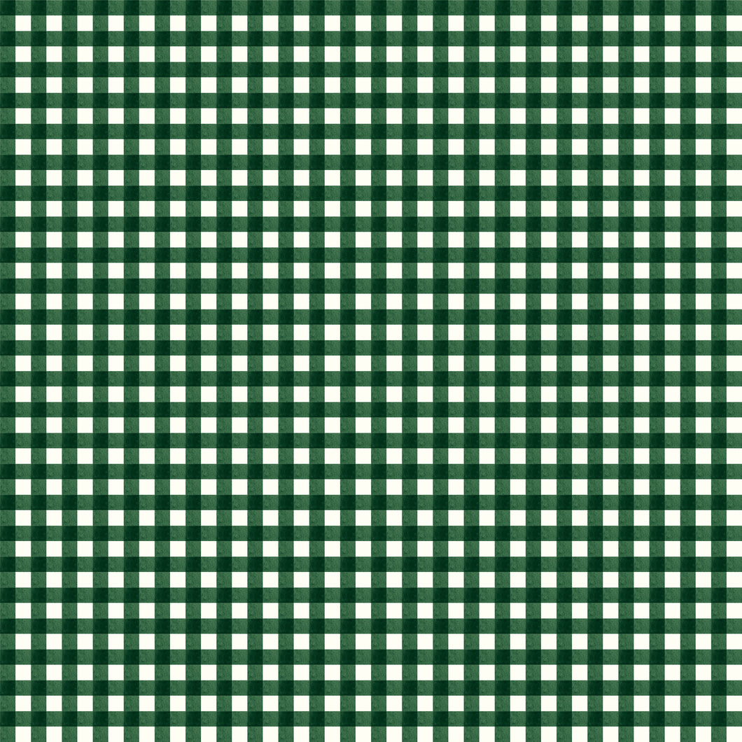Charming Christmas Gingham Green by Kelsey Carlson