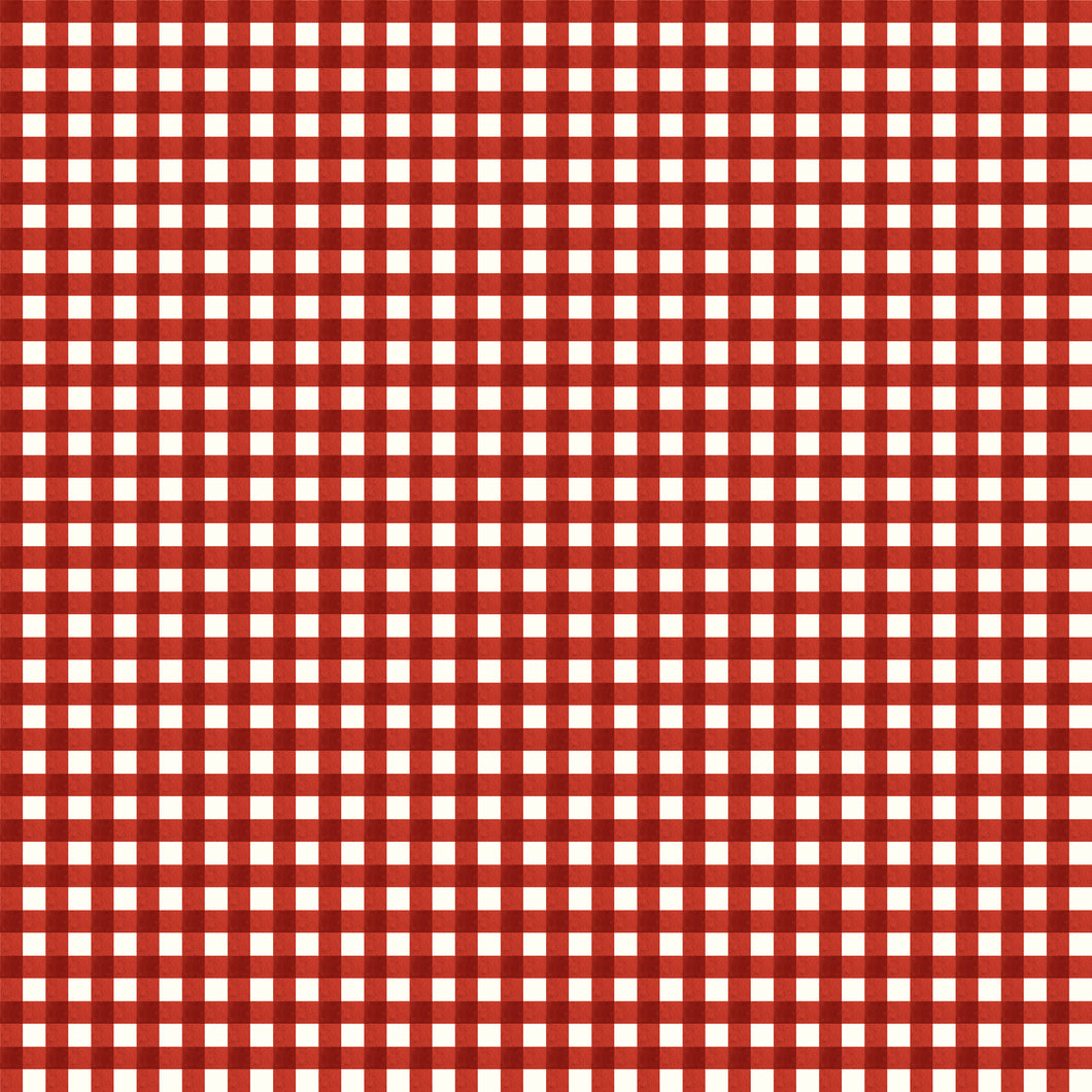 Charming Christmas Gingham Red by Kelsey Carlson