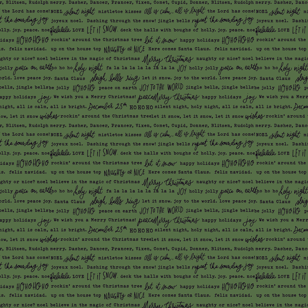 Charming Christmas Words Green by Kelsey Carlson