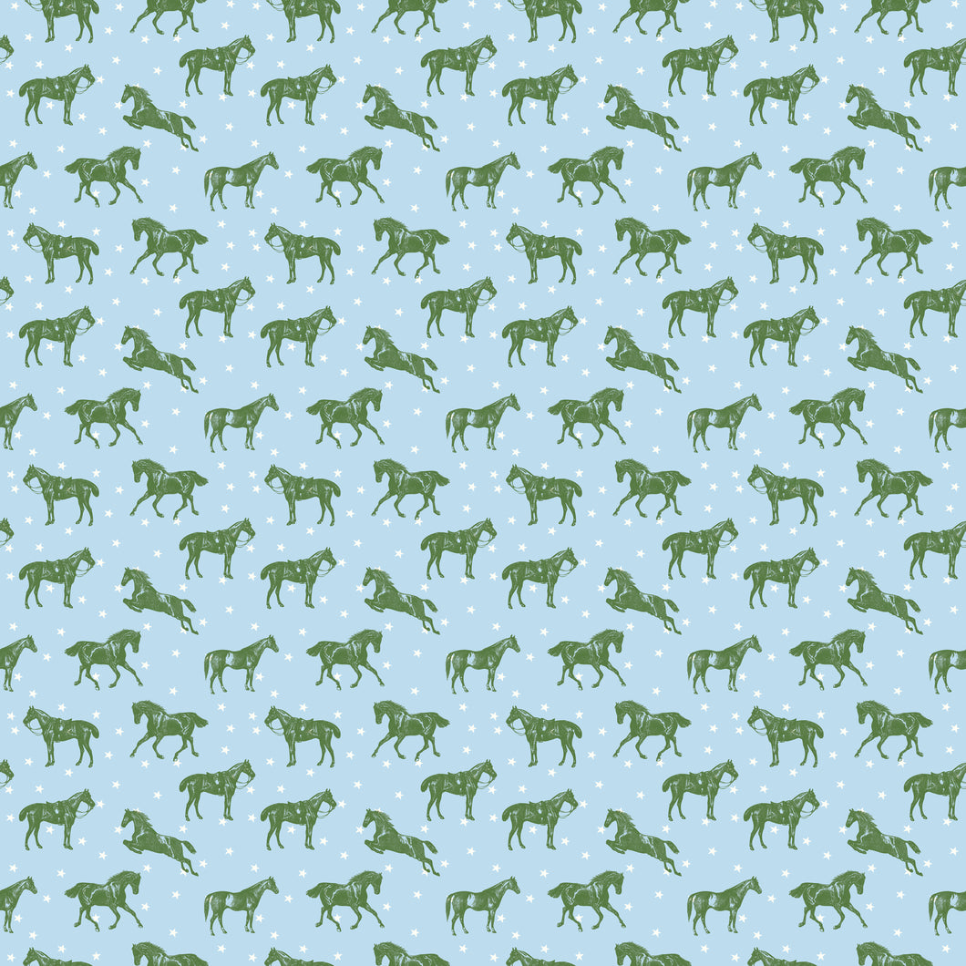 Bluegrass Charm Horses Mist by Melissa Mortenson