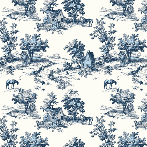 Bluegrass Charm Toile Navy by Melissa Mortenson