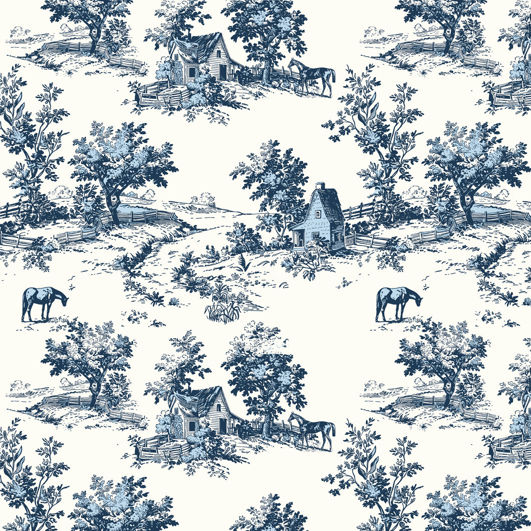 Bluegrass Charm Toile Navy by Melissa Mortenson