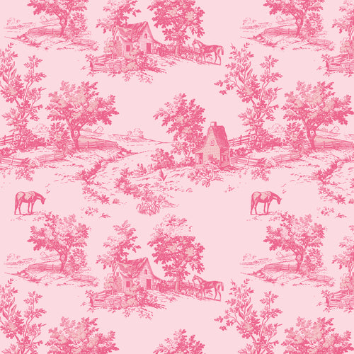 Bluegrass Charm Toile Pink by Melissa Mortenson