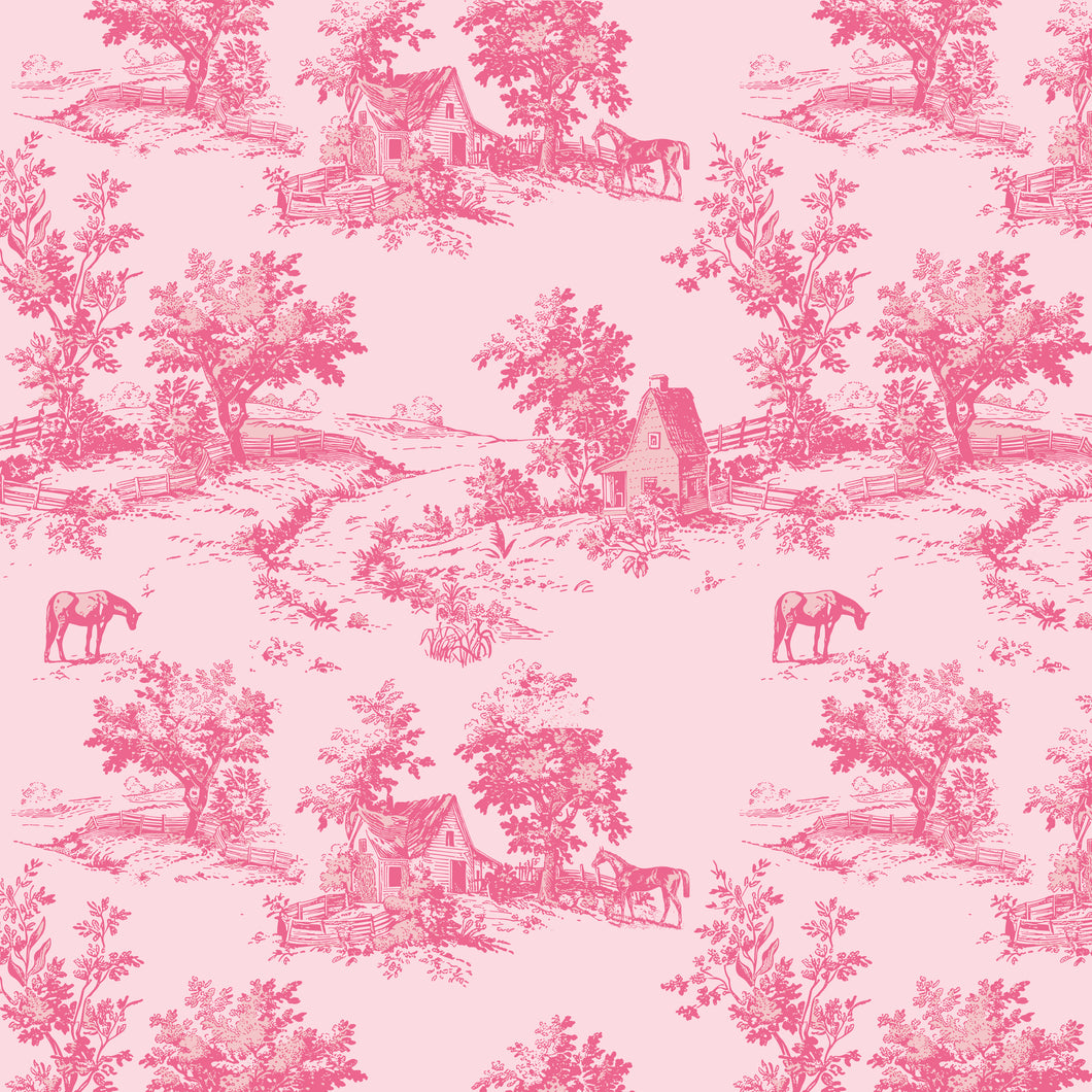 Bluegrass Charm Toile Pink by Melissa Mortenson
