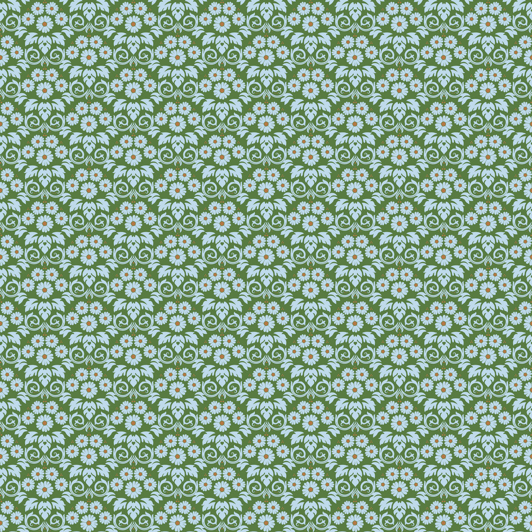 Bluegrass Charm Damask Green by Melissa Mortenson