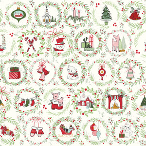 Mistletoe and Holly Wreaths Cloud by Beverly McCullough