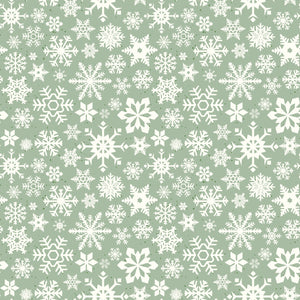 Mistletoe and Holly Snowflakes Sage by Beverly McCullough