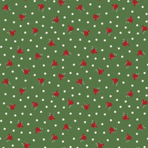 Mistletoe and Holly Scattered Bells Clover by Beverly McCullough