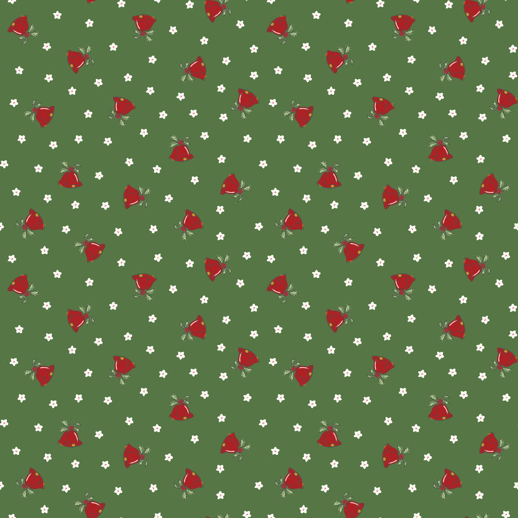Mistletoe and Holly Scattered Bells Clover by Beverly McCullough
