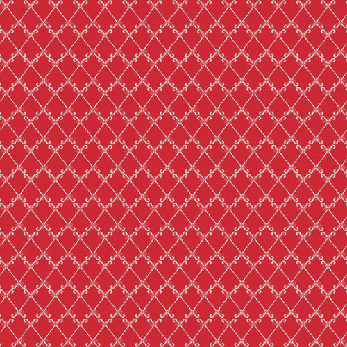 Mistletoe and Holly Candy Canes Red by Bverly McCullough