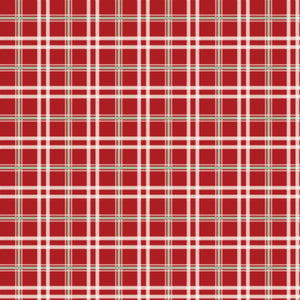 Mistletoe and Holly Plaid Barn Red by Beverly McCullough