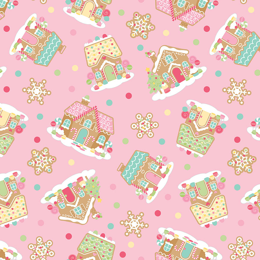 Gingerbread Kisses Main Pink by Doodlebug Design Inc