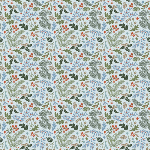 Santa's Tree Farm Berries And Boughs Sky by Lisa Audit