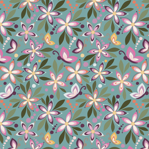 COMING SOON - Juju's Petals Main Teal by Judi Madsen