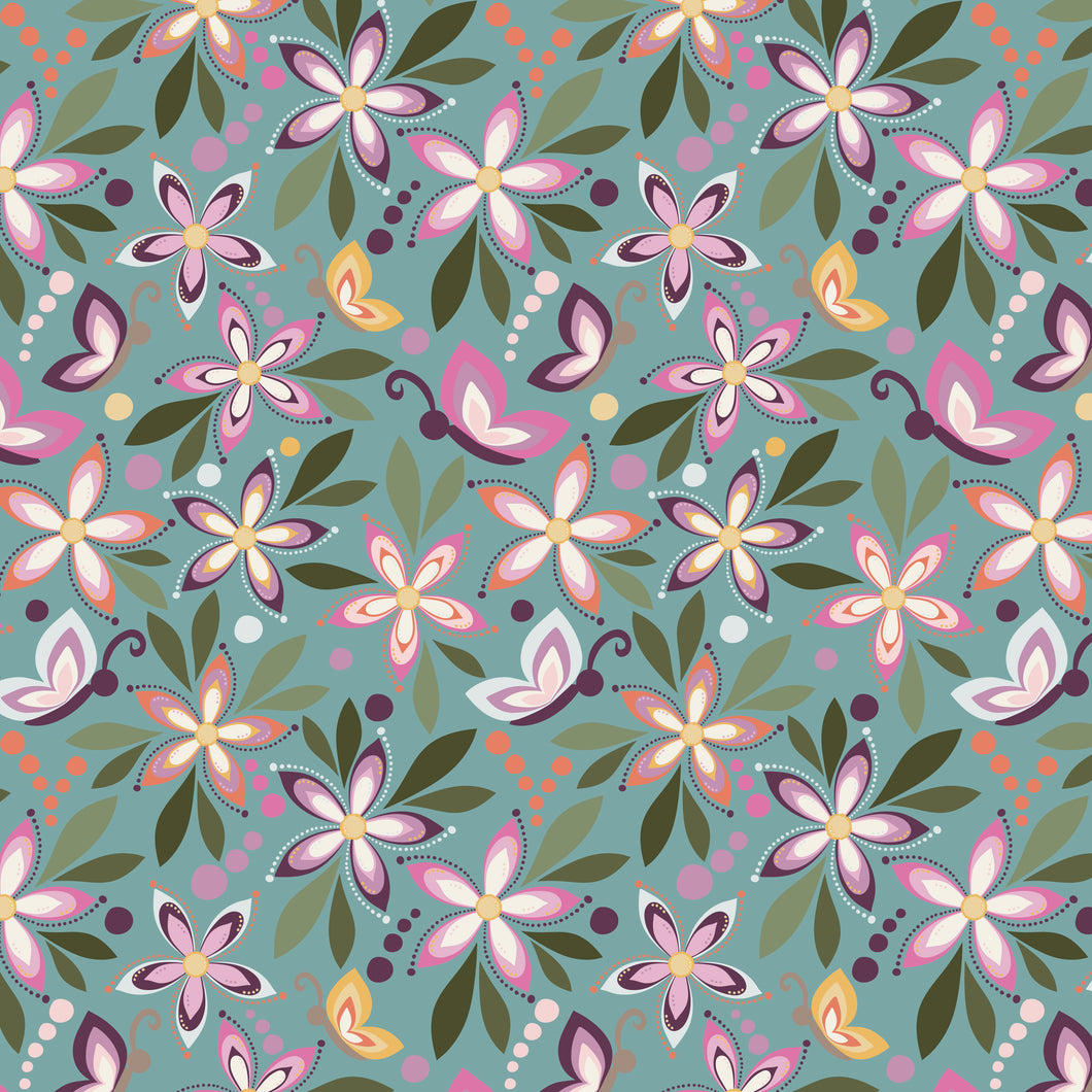COMING SOON - Juju's Petals Main Teal by Judi Madsen