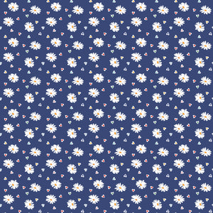 Simple Pleasures Heart Daisies Navy by American Jane