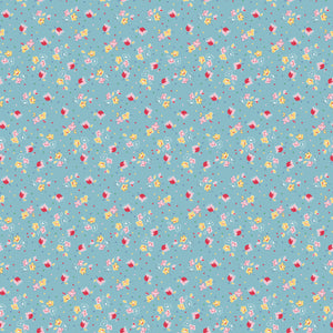 Simple Pleasures Calico Sweet Rose Aqua by American Jane