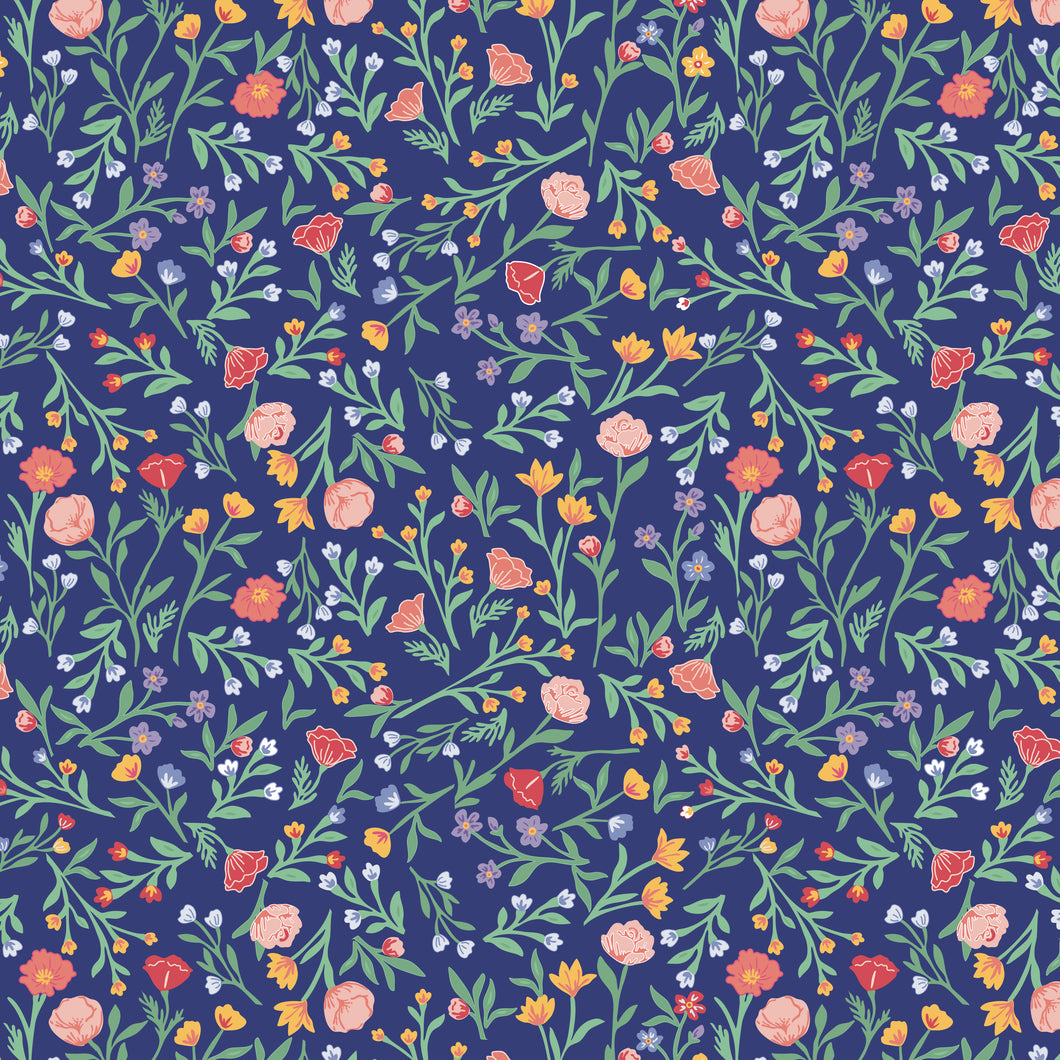 Simple Pleasures Scattered Vine Navy by American Jane