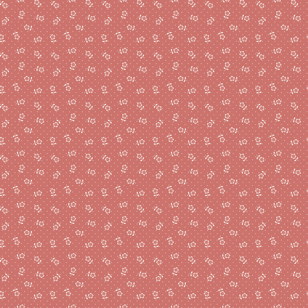 Mary Catherine Flower Dots Faded Red by Amy Smart