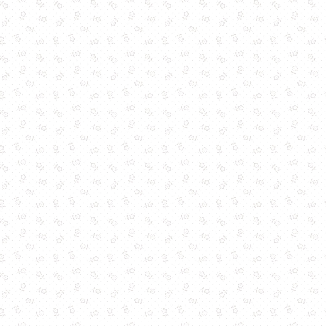 Mary Catherine Flower Dots White by Amy Smart