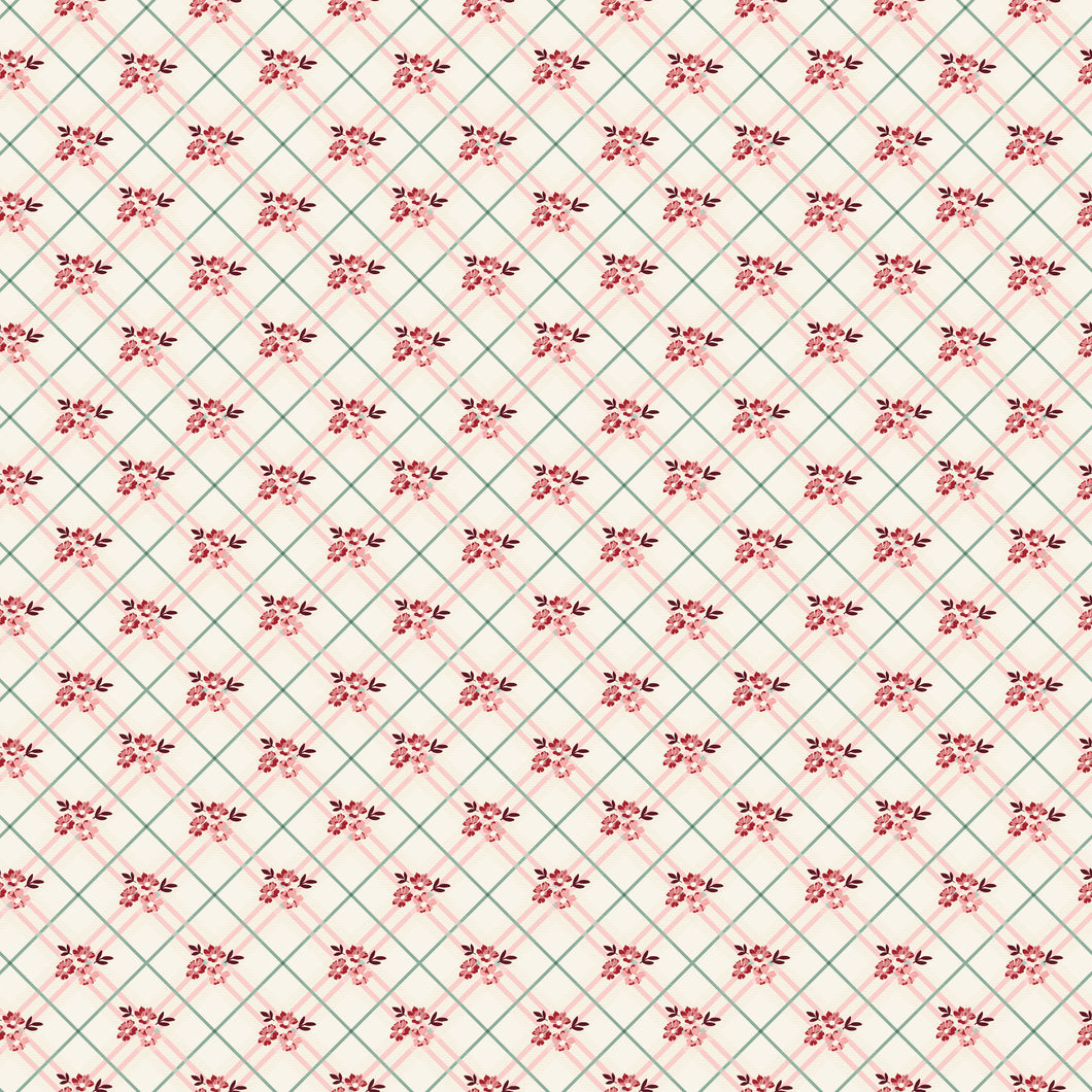 COMING SOON - Love You Always Floral Plaid Cream by Sandy Gervais