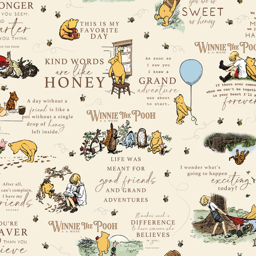 COMING SOON - Winnie the Pooh Main Cream by Echo Park Paper Co.