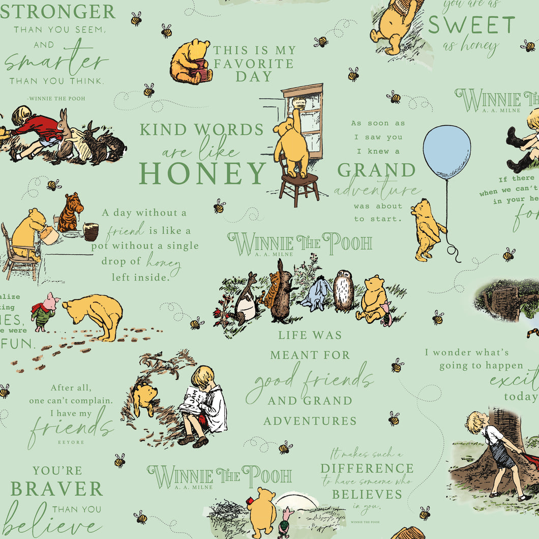 COMING SOON - Winnie the Pooh Main Green by Echo Park Paper Co.