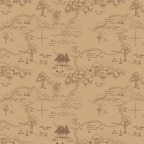 COMING SOON - Winnie the Pooh Map Brown by Echo Park Paper Co.