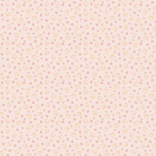 COMING SOON - Farmer's Daughter Baby Chicks Background Coral by Lori Holt