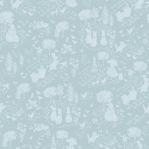 COMING SOON - Peter Rabbit and Benjamin Bunny Tonal Garden Blue by Beatrix Potter for Riley Blake Designs