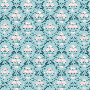 COMING SOON - Correspondence Trellis Damask Aqua by Beverly McCullough