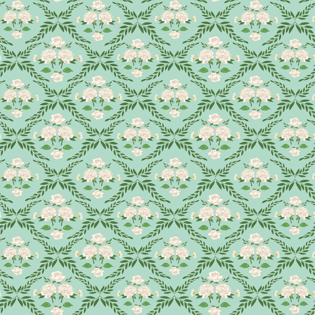 COMING SOON - Correspondence Trellis Damask Mint by Beverly McCullough