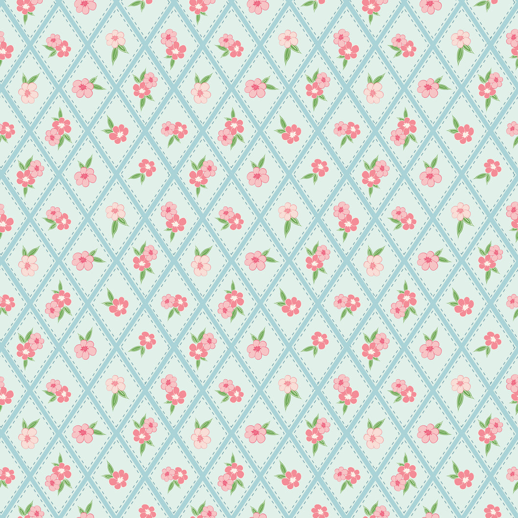 COMING SOON - Correspondence Stitched Flowers Washed Denim by Beverly McCullough