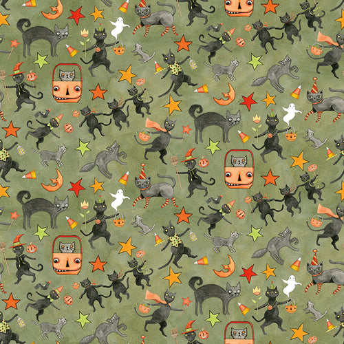 COMING SOON - Spooky Cats Green by Teresa Kogut