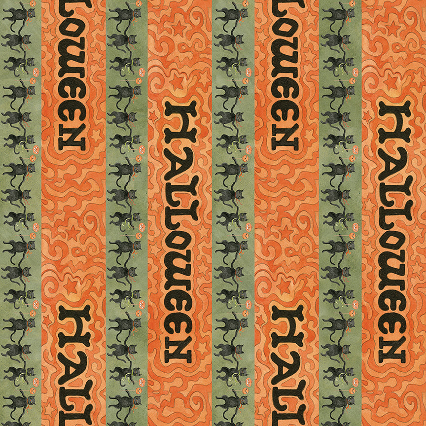 COMING SOON - Spooky Halloween Stripe Green by Teresa Kogut