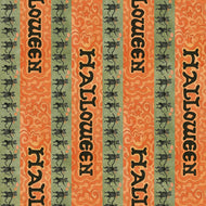 Spooky Halloween Stripe Green by Teresa Kogut