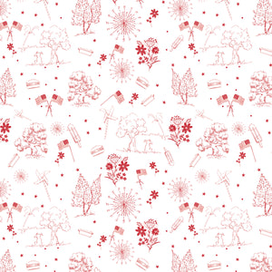 COMING SOON - Firework Fields Independence Toile White by Gracey Larson