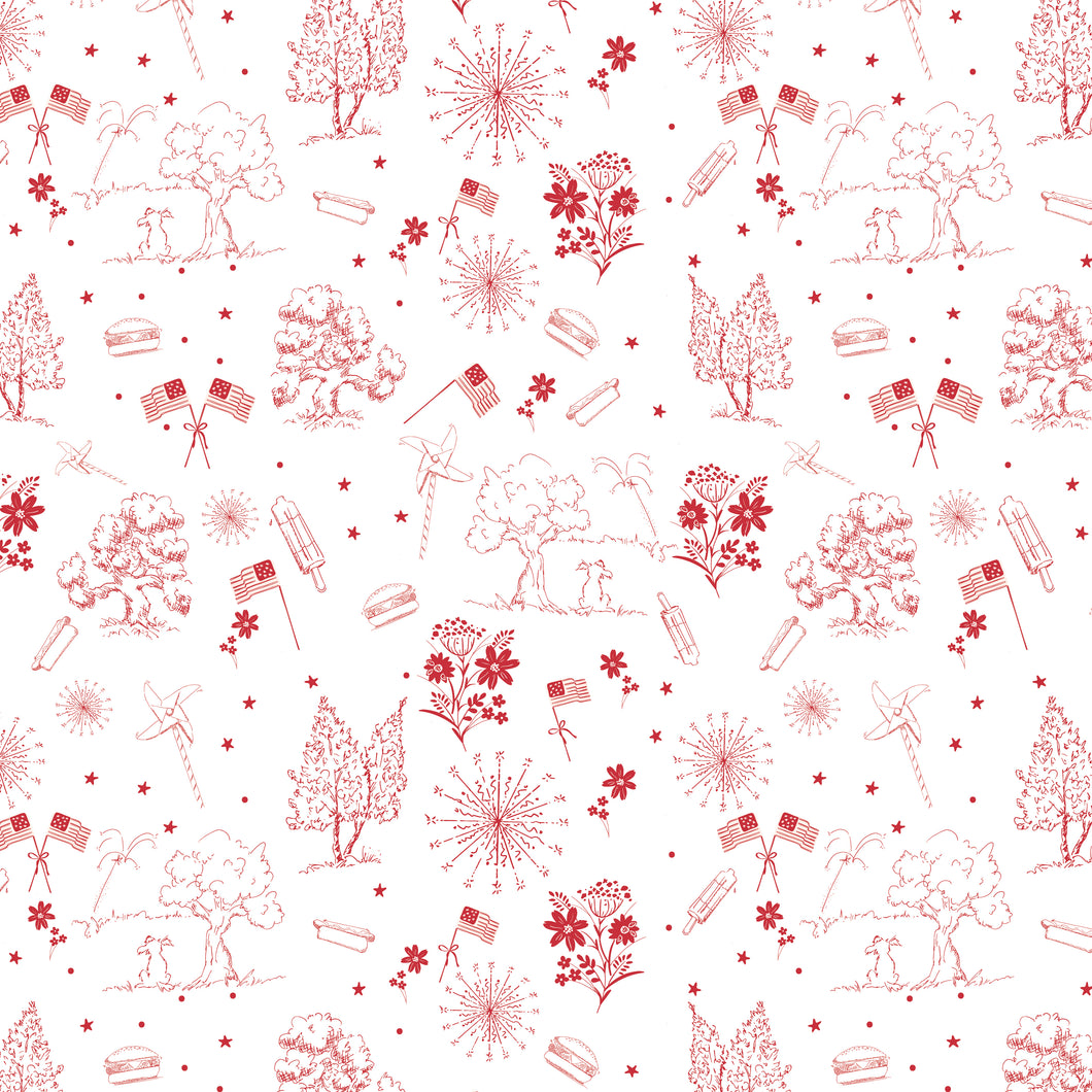 COMING SOON - Firework Fields Independence Toile White by Gracey Larson